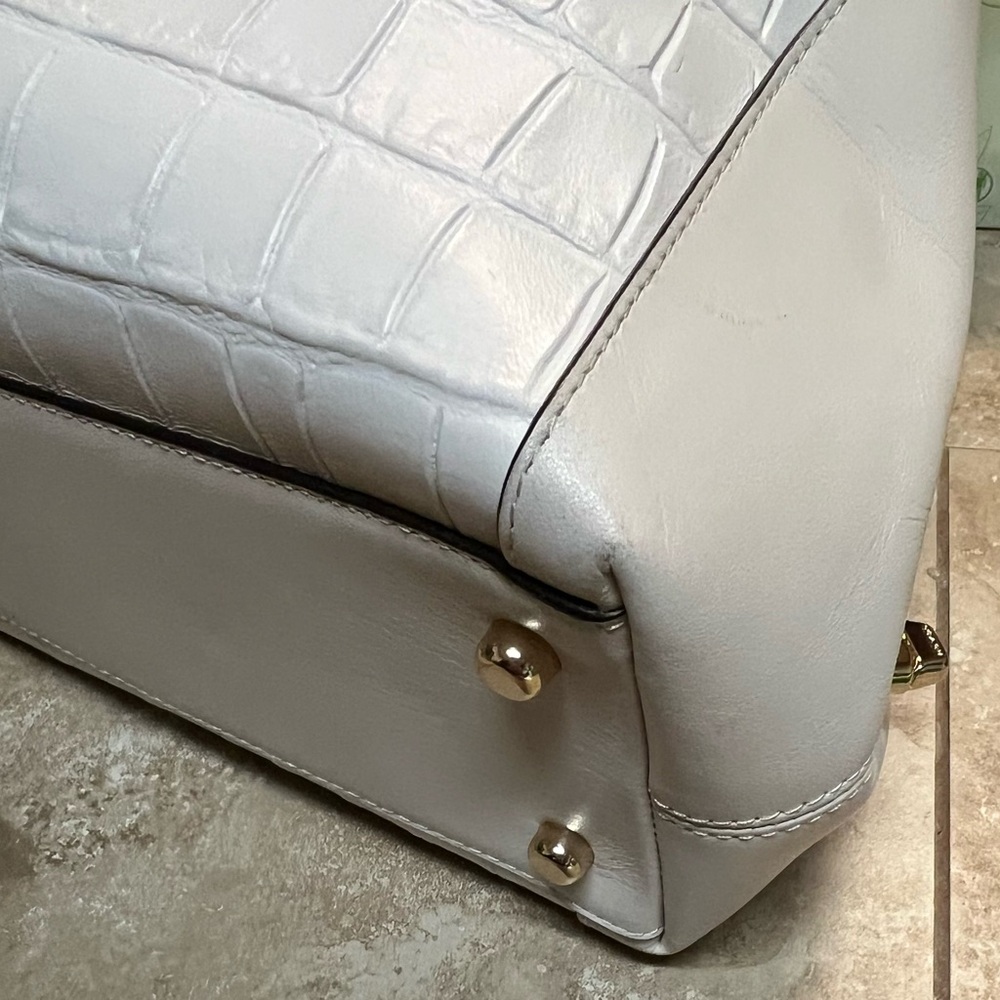 Coach Ivory Croc-Embossed Shoulder Bag - Picture 9 of 9